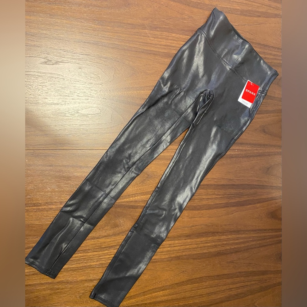 XS, petite faux leather legging from Spanx. New with tags